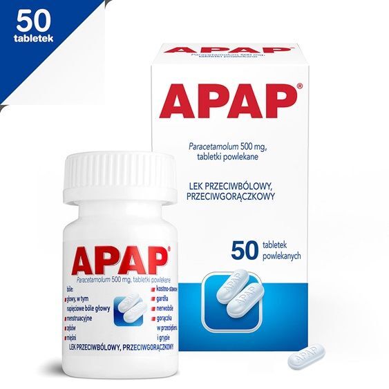 Apap 500 mg 50 tabletek powlekanych