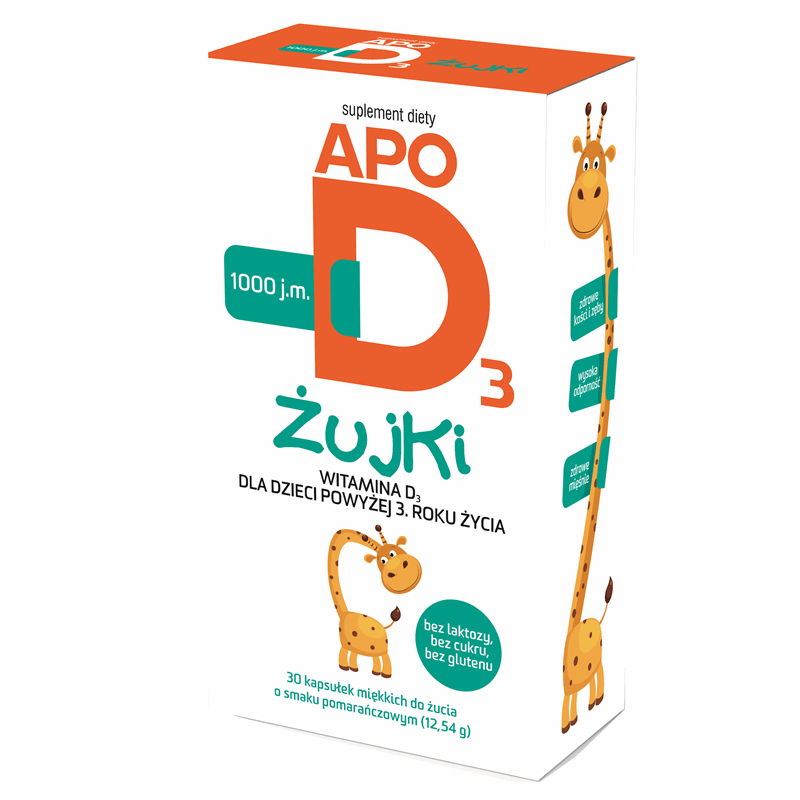 ApoD3 Żujki 1000 j.m. kapsułki miękkie do żucia o smaku pomarańczowym, 30 szt.