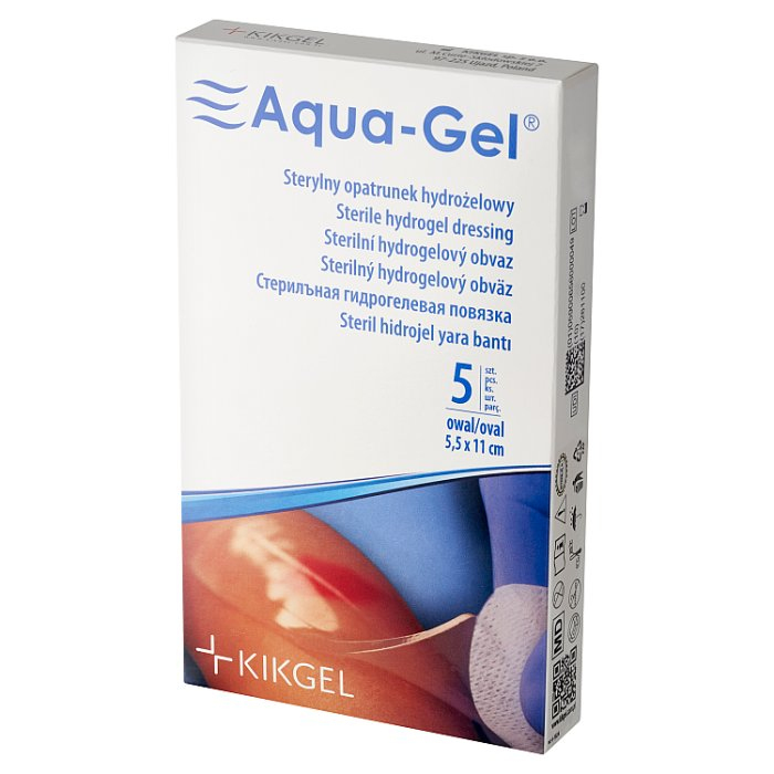 AQUA-GEL Sterylny opatrunek hydrożelowy (owal) 5,5cm x 11cm 1 szt.