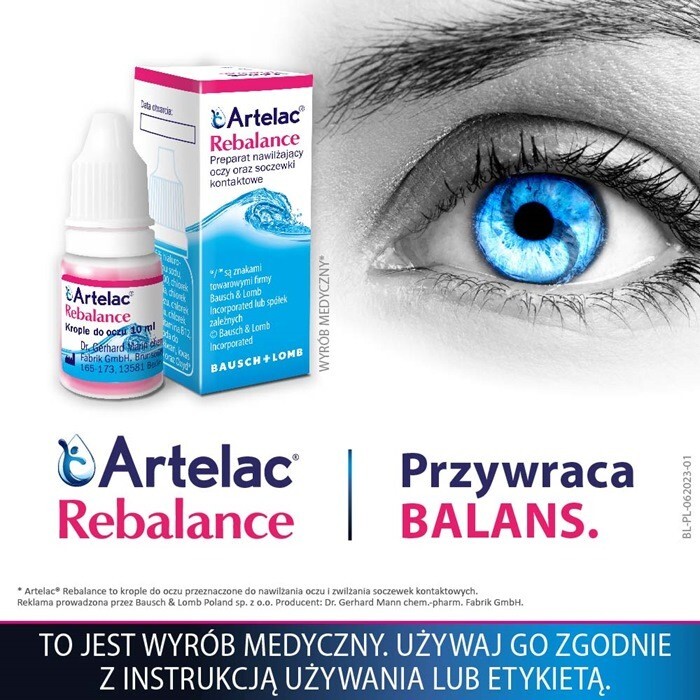 Artelac Rebalance nawilżające krople do oczu, 10 ml