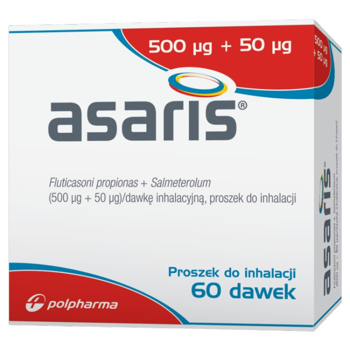 Asaris 500 mcg+50 mcq 60dawek, proszek do inhalacji