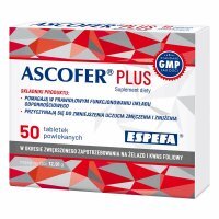 Ascofer Plus tabletki z żelazem i kwasem foliowym, 50 szt.