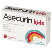 Asecurin Kids tabletki do ssania z witaminą C i B2, 20 szt.
