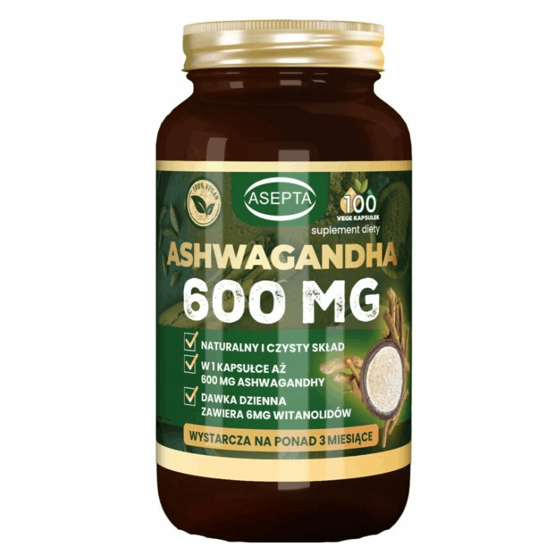 Asepta Ashwagandha 600 mg kapsułki, 100 szt.