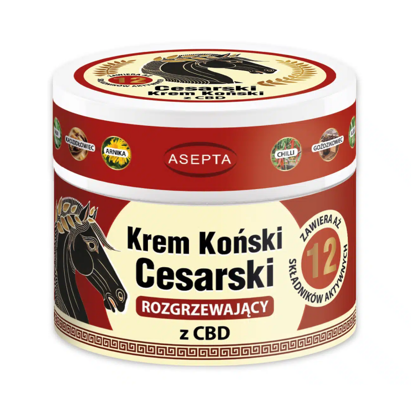 Asepta Krem Koński Cesarski Rozgrzewający z CBD, 150 ml