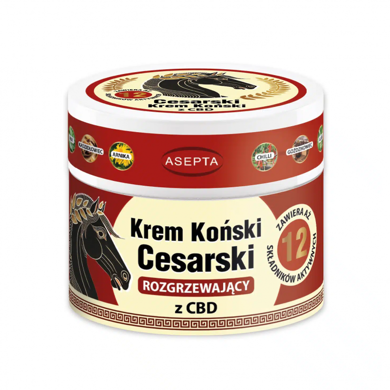 Asepta Krem Koński Cesarski Rozgrzewający z CBD, 50 ml