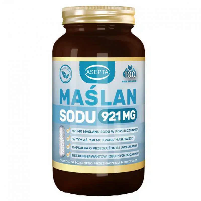 Asepta Maślan sodu 921 mg kapsułki, 100 szt.