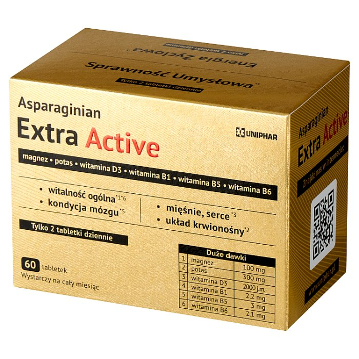 Asparaginian Extra Active tabletki z magnezem i potasem, 60 szt.