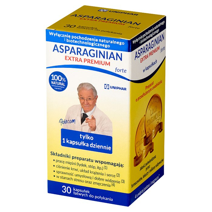 Asparaginian Extra Premium forte 30 kapsułek o przedłużonym uwalnianiu