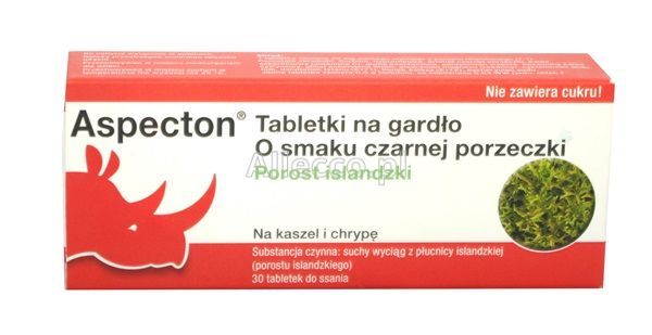 Aspecton tabletki na gardło (smak czarnej porzeczki) 30 tabl.
