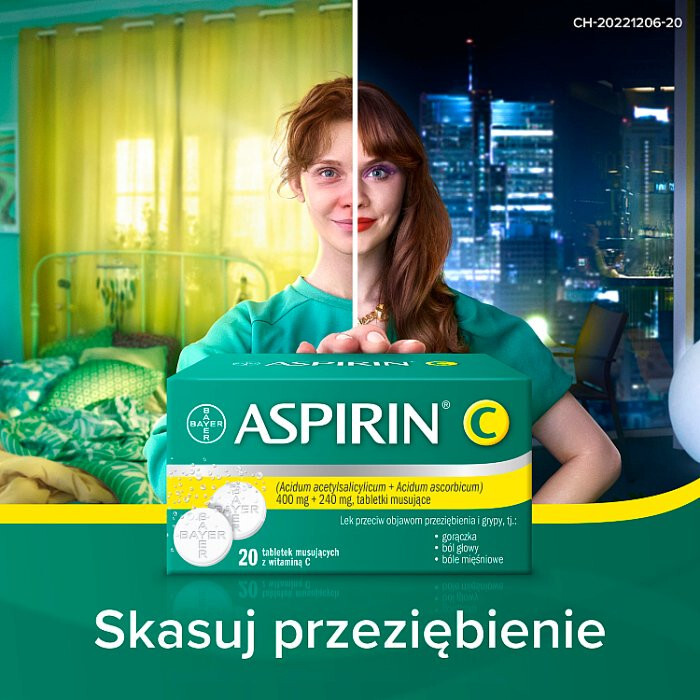 Aspirin BAYER C 10 tabletek musujących / Przeziębienie