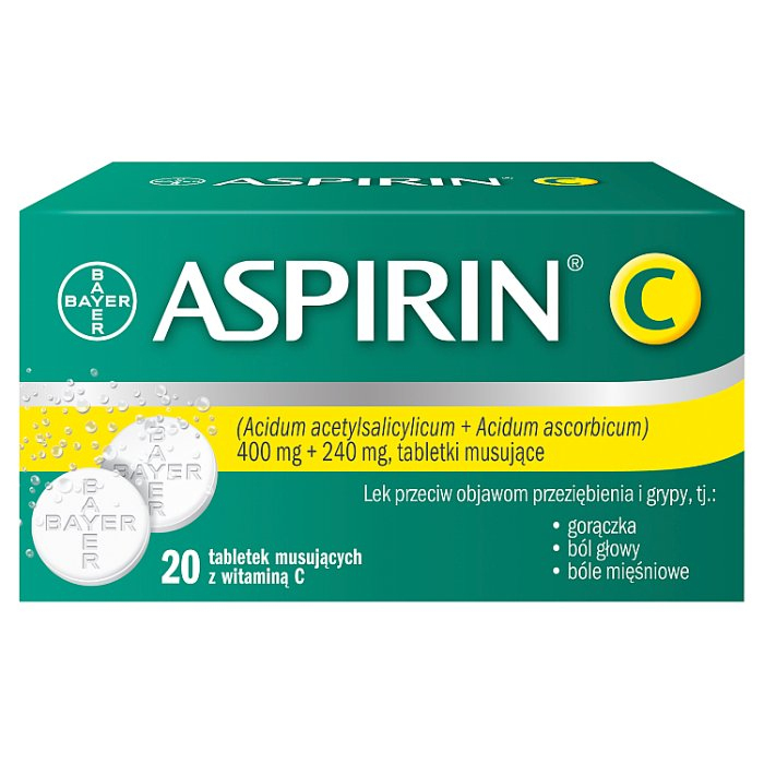 Aspirin BAYER C 20 tabletek musujących / Przeziębienie