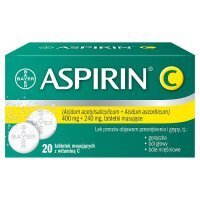 Aspirin BAYER C 20 tabletek musujących / Przeziębienie