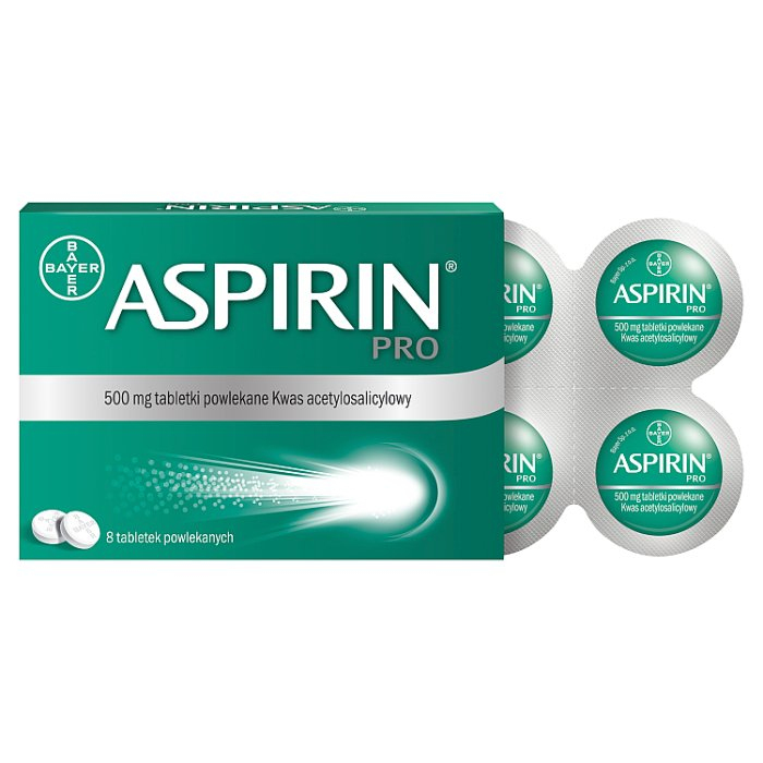 Aspirin BAYER PRO 500 mg 8 tabletek powlekanych