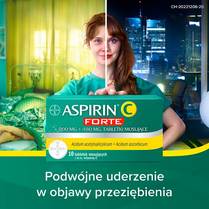 Aspirin C Forte 10 tabletek musujących / Przeziębienie