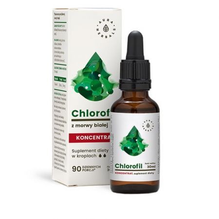Aura Herbals Chlorofil z morwy białej, koncentrat krople 30ml