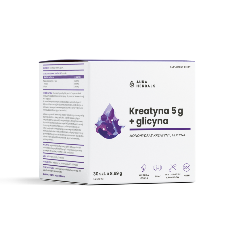 Aura Herbals Kreatyna 5 g + Glicyna saszetki, 30 szt.