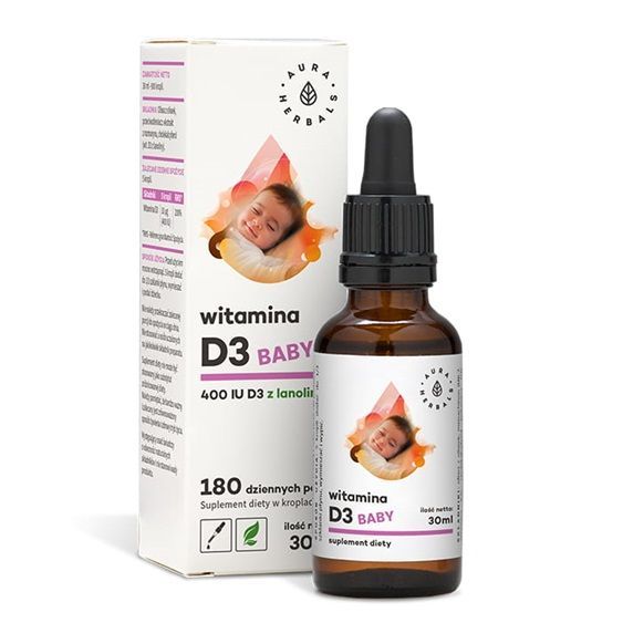 Aura Herbals Witamina D3 Baby 400IU, krople 30 ml