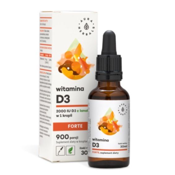 Aura Herbals Witamina D3 2000 IU Forte krople, 30 ml