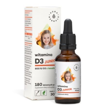 Aura Herbals Witamina D3 Junior 800 IU, krople 30 ml