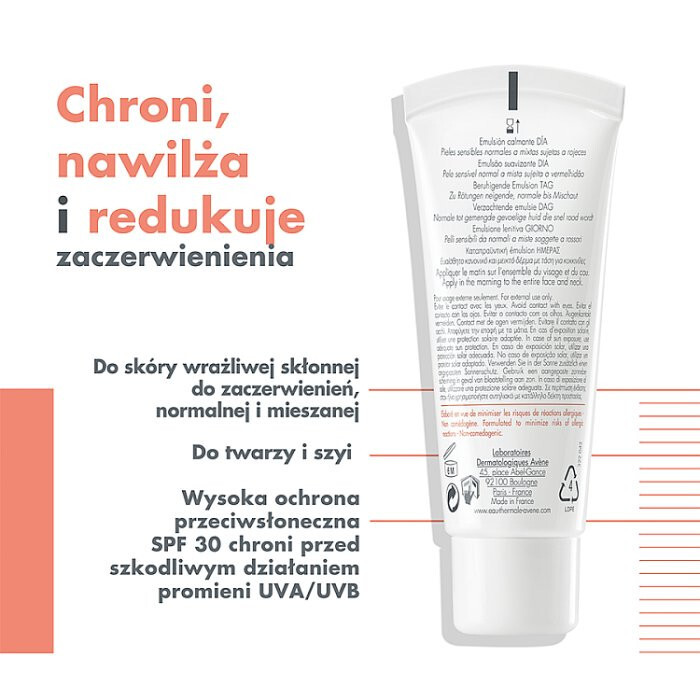 Avene Antirougeurs Jour emulsja kojąca SPF30, 40 ml