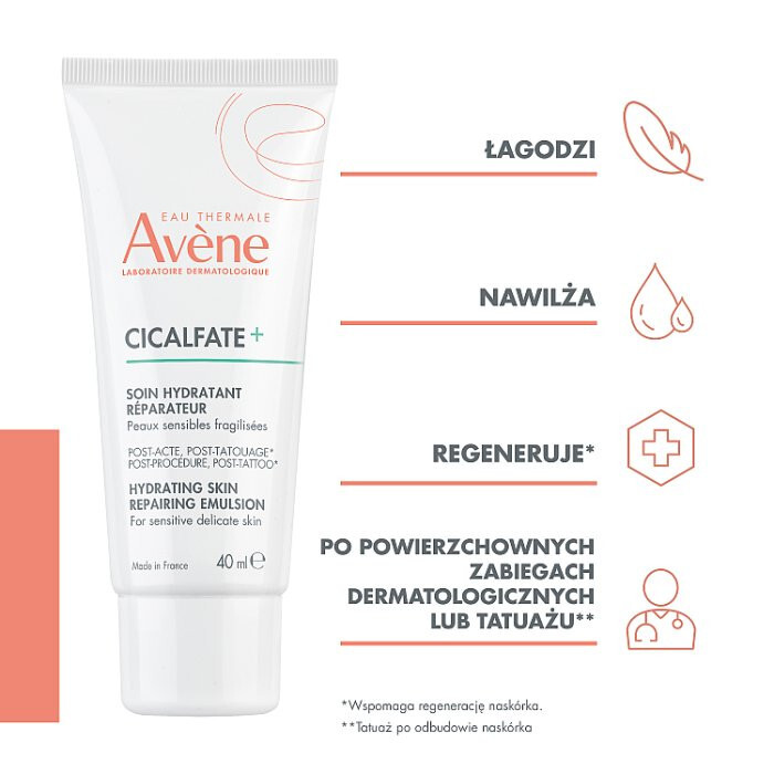 Avene Avene Cicalfate+ emulsja nawilżająca i regenerująca, 40 ml