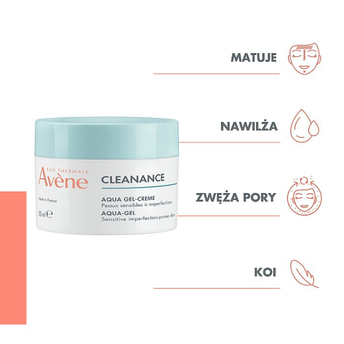 Avene Cleanance Aqua-Gel matujący żel do skóry wrażliwej 50 ml