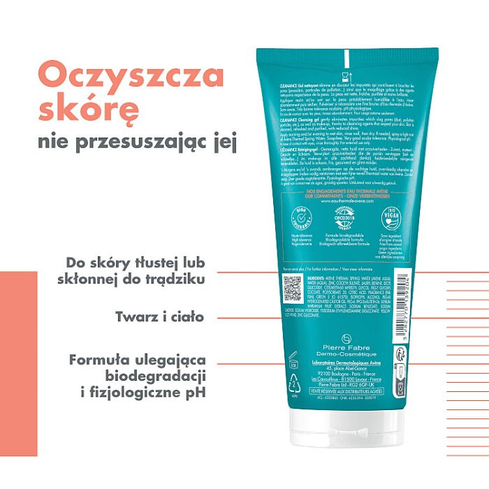 Avene Cleanance Gel oczyszczający żel przeciw niedoskonałościom, 200 ml
