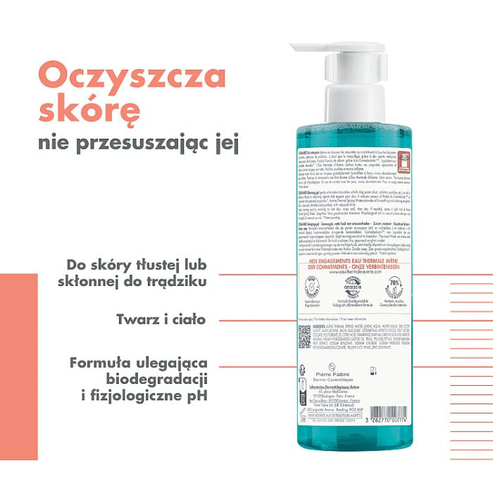Avene Cleanance Gel oczyszczający żel przeciw niedoskonałościom, 400 ml