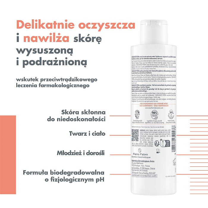 Avene Cleanance Hydra oczyszczający krem łagodzący do skóry wrażliwej, 200 ml
