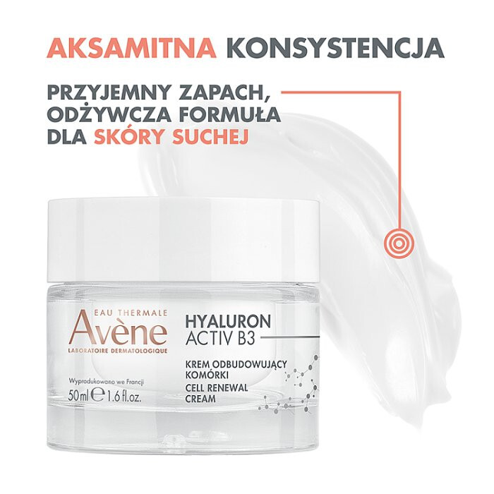 Avene Hyaluron Activ B3 Krem odbudowujący komórki, 50 ml