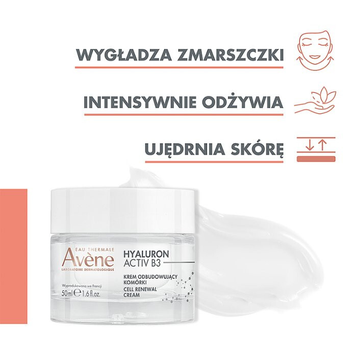 Avene Hyaluron Activ B3 Krem odbudowujący komórki, 50 ml