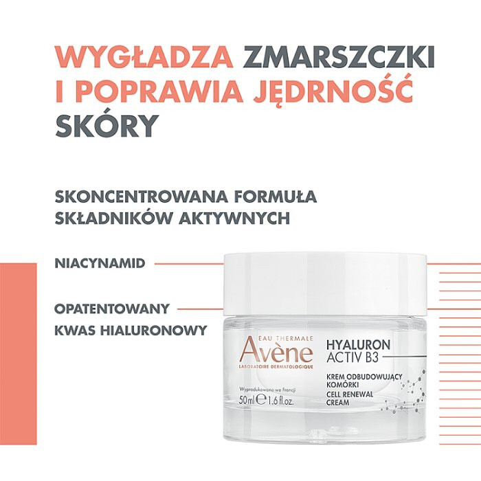 Avene Hyaluron Activ B3 Krem odbudowujący komórki, 50 ml