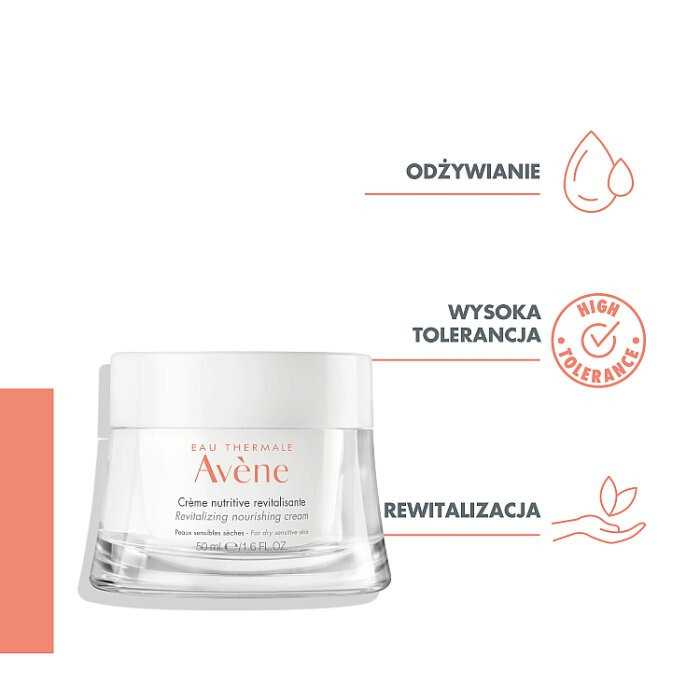 Avene odżywczy krem rewitalizujący do skóry suchej i wrażliwej, 50 ml
