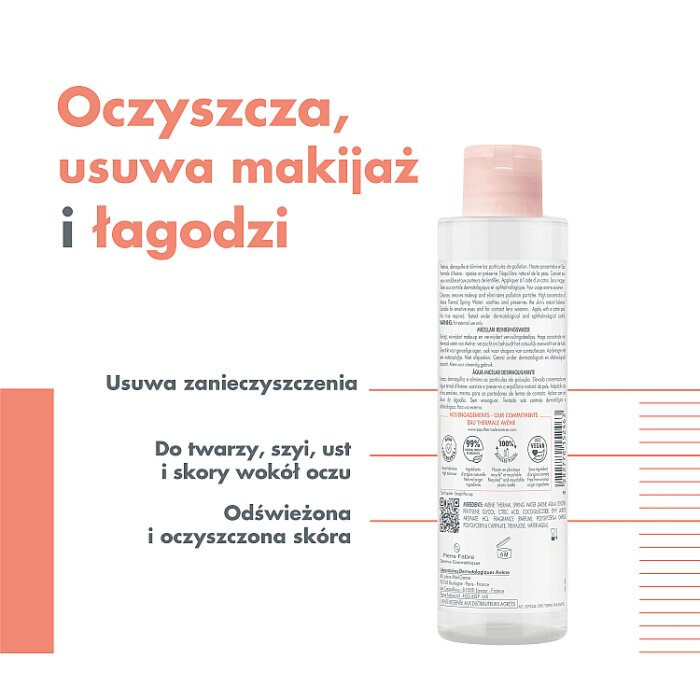 Avene płyn micelarny do demakijażu skóry wrażliwej, 400 ml