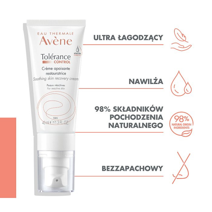 Avene Tolerance Control krem łagodząco-regenerujący do skóry wrażliwej, 40 ml
