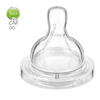 AVENT CLASSIC Smoczek na butelkę anti- colic (1m+) Wolny 2 szt.