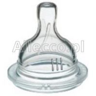 AVENT Smoczek na butelkę silikon TRÓJPRZEPŁYWOWY (+3m) 2 szt.