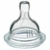 AVENT Smoczek na butelkę silikon TRÓJPRZEPŁYWOWY (+3m) 2 szt.