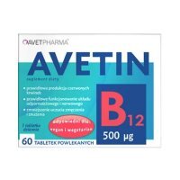 Avetin B12 500 mcg tabletki na niedobór witaminy B12, 60 szt.