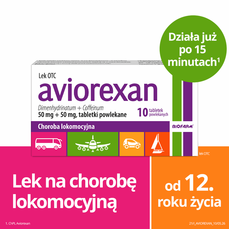 Aviorexan 50 mg + 50 mg tabletki powlekane, 10 szt.