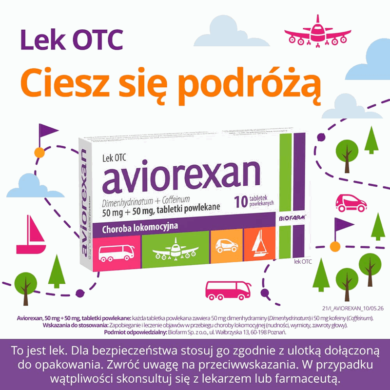 Aviorexan 50 mg + 50 mg tabletki powlekane, 10 szt.
