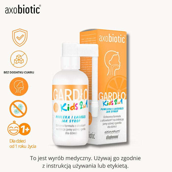 Axobiotic Gardło Kids spray do gardła dla dzieci 2w1, 30 ml