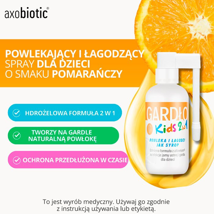 Axobiotic Gardło Kids spray do gardła dla dzieci 2w1, 30 ml