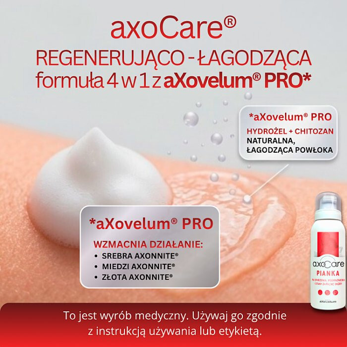 AxoCare pianka na oparzenia podrażnienia i stany zapalne skóry, 85 ml