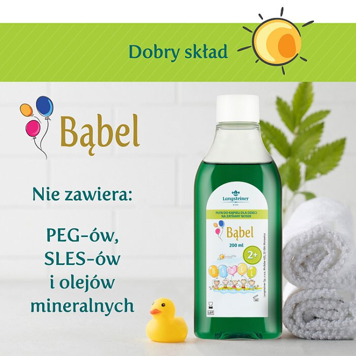 Bąbel Płyn do kąpieli dla dzieci na zatkany nosek, 200 ml