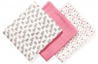 BABYONO Naturalne pieluszki z włókien bambusa organicznego - malinowe 3 szt.