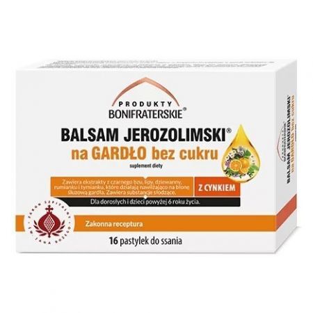Balsam Jerozolimski na gardło bez cukru 16 pastylek