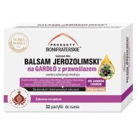 Balsam Jerozolimski pastylki na gardło z prawoślazem bez cukru, 32 szt.