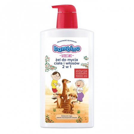 BAMBINO Dzieciaki Żel do mycia ciała i włosów 2w1 Surykatki 1000 ml